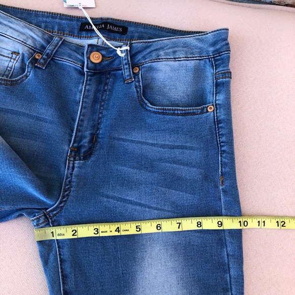 AMELIA JAMES Jackson Cotton Blend Mid Rise Blue Wash  Skinny Jeans XL - Picture 14 of 16